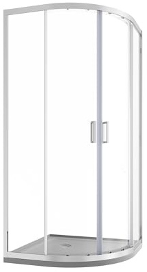 Box Doccia Semicircolare Vetro Temperato 6mm h185cm Profili Cromati modello Tonga (Vetro Trasparente, 75x75cm)