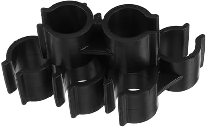 DEARMAMY Broom Connector Double Pipe Clamp Dustpan & Brush Connector Clip Pipe Clamp Connection for Easy Press Installation 4 Pack Space Saving Cleaning Tool Fastener for Most Brooms and Dustpans