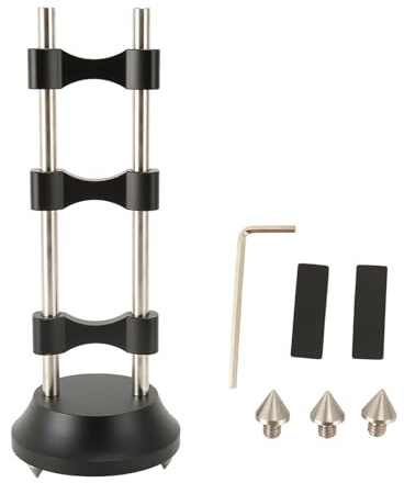 HiFi Cable Lifting Rack, Aluminum Alloy HiFi Wire Stand, Reduce Vibration Cable for Speaker Amplifier, HiFi Line Rack with Non Slip Rubber Sheet, for Turntable CD DVD Player