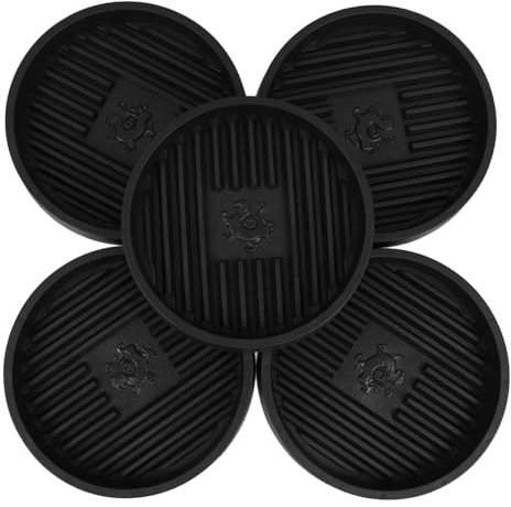 DOITOOL 5 Pièces Lot de Coupelles pour Pots de Fleurs Rondes Plateaux Drainants Résistants et Durables pour Plantes Intérieur Plateau de Récupération Eau Épais Support Antidérapant pour