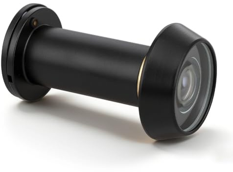 GANZTECH 1 pièce Noir 14mm(diamètre du Tuyau) 35-60mm(Longueur),Corps en Laiton Massif,Capot arrière intégré à 200 degrés,lentille Ignifuge,Convient à différentes Portes.