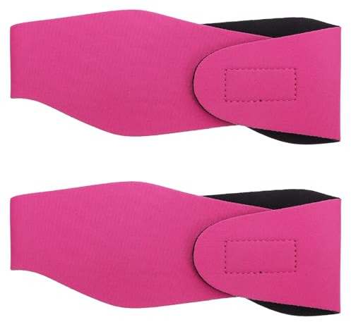 Cabilock Diadema para Natación y Deportes Acuáticos 2 Piezas Tamaño M Orejeras Ajustables de Neopreno Rosa Fucsia para Protección Auditiva y Uso Reutilizable