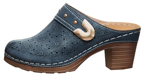 Sandaler damer med klack, höga klackar damer sandaletter plattform pantoletter läder klackskor fram stängda kilsandaler lätta platåpumps slip-on sportsandaler eleganta sommarskor