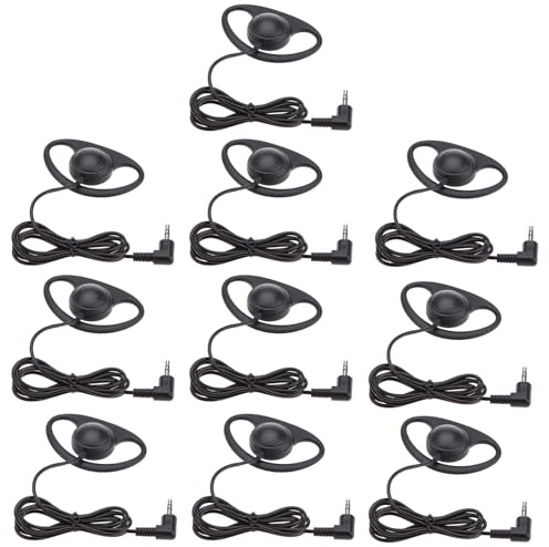 Jectse Casque Mono-Oreille, Casque Mono Léger avec Coussin d'oreille Souple et Prise 3,5 Mm en Forme de L, pour Guide Touristique de Jeu de Centre D'appels Cours en Ligne (10PCS)