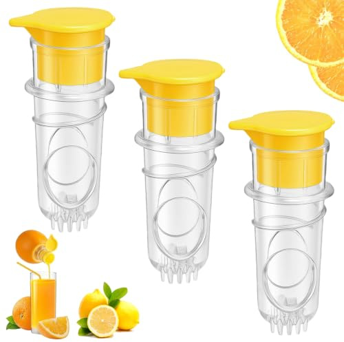 Pyralidsg 3 delar citronpressare, manuell juicepress i PP-material, bärbar citron- och kalkspruta, citronpressare för apelsiner och andra citrustyper