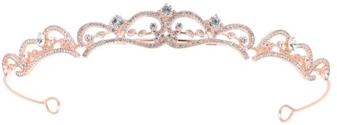 Tiaras de Novia con Detalles de Pedrería, Adorno Nupcial Elegante | Aleación de Zinc y Rhinestone, para Banquetes y Fotos, Acabado Delicado y Romántico