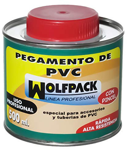 Pegamento Pvc Wolfpack Con Pincel 500 ml.