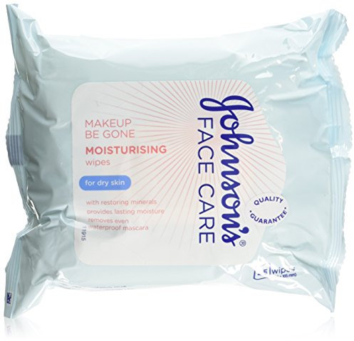 Johnson's Face Care Make Up Be Gone Moisturising Wipes for Dry Skin - Pack of 2