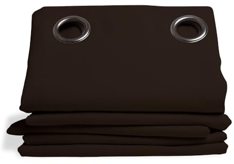 Moondream ThermActiv™ 2-in-1 Thermal Insulated & Blackout Curtain | Winter+Sommer | 100% Light Blocking | Patented Technology | Made in Europe | Grommet | 55 W x 63 L | Brown - Chocolate MC610