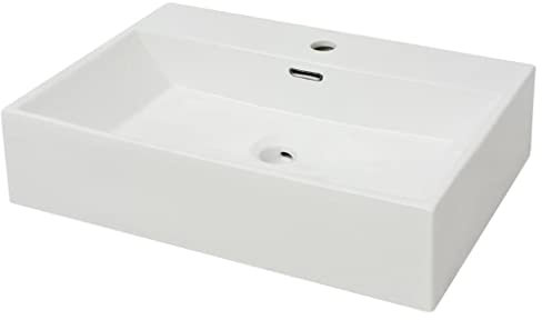 vidaXL Waschbecken mit Hahnloch Keramik Weiß Waschplatz Aufsatzwaschbecken