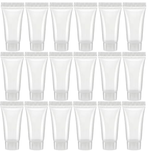 20 PCS Effacer Vide En Plastique Doux Tubes Cosmétique Échantillon Bouteilles Pots Récipient De Voyage pour Lèvres Brillant Baume Nettoyant Pour Le Visage (5ml)