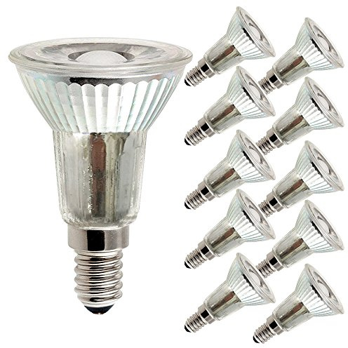 NCC-Licht 10 x LED Leuchtmittel Glas Reflektor PAR16 5W = 40W E14 350lm JDR warmweiß 2700K Retrofit flood 38° (10 Stück)