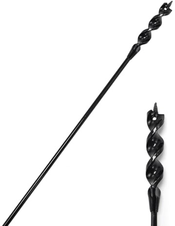HANSHAN 54-Inch Flexible Installer Drill Bit for Pulling Wires, 3/4 Auger with Screw Point & Fish Eye, 1/4 Anti-Slip Shank
