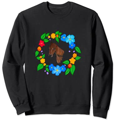 Blumenkranz mit Pferd Sweatshirt