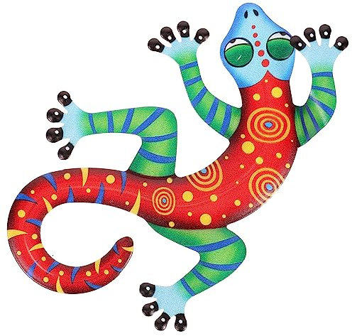 YARNOW 1 pièce en métal Gecko - Décoration murale 3D - Décoration murale - Décoration de jardin - Décoration murale - Décoration murale - Décoration murale - Décoration murale - Pour jardin, salon