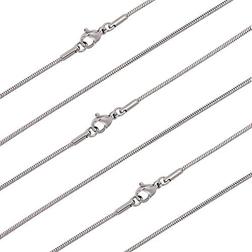 arricraft 10 Stück Halsketten mit Schlangenkette, 45.7cm kettenhals Mit Karabinerhaken Schlangenkette lange kette damen halskette Für Die Schmuckherstellung Männer Frauen DIY Necklace