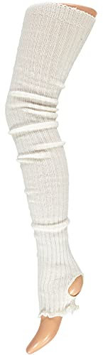 Lieblingsstrumpf24 LADIES Damen LEGWARMER Stulpen Beinwärmer Weiss 1 METER lange Stulpen mit Steg Garde Tanzmariechen