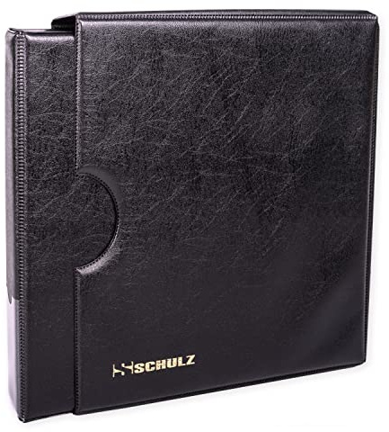 Coin Collection Album With Sleeve Cover – 50p £1 £2 Collecting Holder - Storage Binder Protect and Store For 221 Coins - SCHULZ Coin Album Black