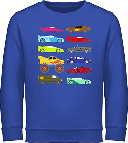 Shirtracer - Sweatshirt Kinder Pullover für Jungen Mädchen - Traktor Bagger Co. - Rennwagen und Trucks