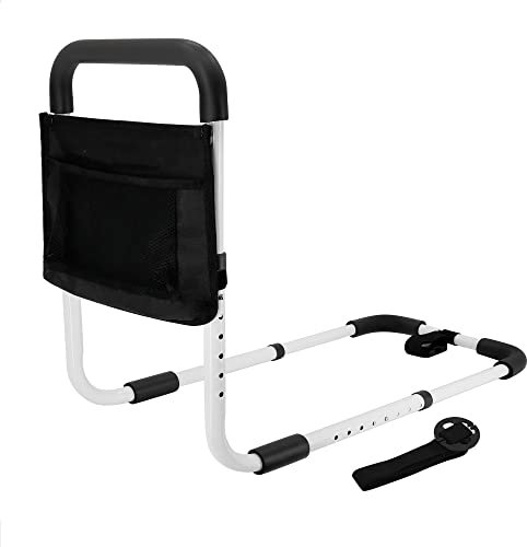 Jolitac Bettgriff Aufstehhilfe Bett Stützhilfe Stütz-Haltegriff Bettgitter Bed Rail mit Aufbewahrungstasche, Höhenverstellbarer, Bettgeländer Hilfe beim EIN- und Aussteigen