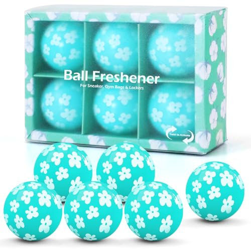 DERDUFT Shoe Deodorizer Balls, Shoe Odour Eliminator, Reusable Sports Cotton Scent Shoe Fresheners, for Sneakers, Shoes, Gym Bag, Drawers, Lockers, 6 Pack