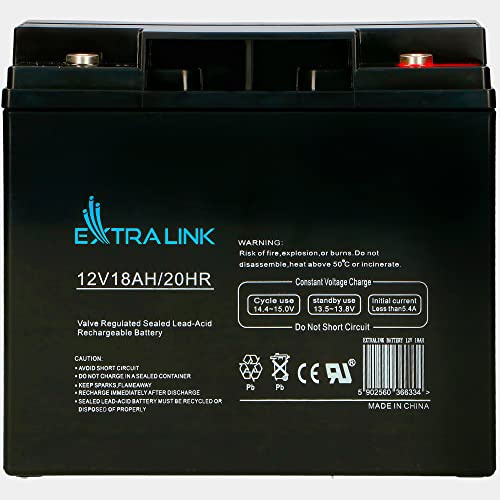 Extralink AGM Batterie 12V 18Ah – wartungsfrei, auslaufsicher, Deep Cycle – langlebige Versorgungsbatterie für Photovoltaik, Wohnmobil, USV, Inselanlage & Notstromversorgung