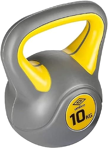 Umbro Kettlebell 10 kg – instegsvikt för män – nybörjare – plastvikt – grå