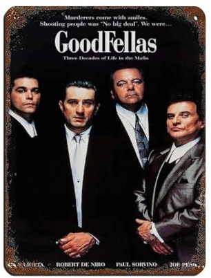 OffsuM Goodfellas Klassisches Filmposter Vintage Film Blechschild Vintage Metall Pub Club Cafe Bar Home Wandkunst Dekoration Poster Retro 30 x 40 cm