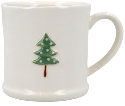 Gisela Graham Christmas Tree Stoneware Mini Mug, Embossed