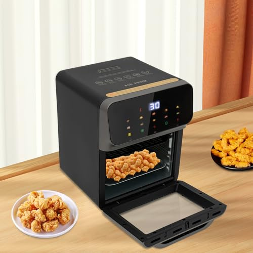 1350W Mini Backofen Schubladenartige Backofen mit LCD-Touchscreen, 13L Heißluftzirkulationssystem Elektrobackofen mit 60 Min Timer, Temperaturgeregelter Minibackofen Toaster Pizza Ofen