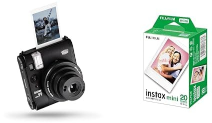 INSTAX Mini 99 Black Camera & Fujifilm instax - Twin Films pour Mini - 86 x 54 mm - 20 Count (Pack of 1)