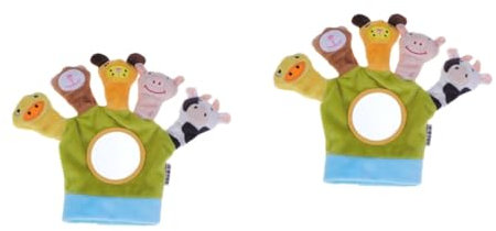 VICASKY 2stücke Handpuppen Plüschspielzeug Weiche Stofffingerpuppen Grün Für Neugeborene Und Kleinkinder Spielzeug Für Kreative Rollenspiele Und Motorische Entwicklung