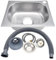 FLCPJGV Évier de Cuisine à Encastrer 14,57inchx12,20inch Évier de lavabo rectangulaire 1 Bac, Evier Inox avec Filtre de Vidange, Argenté