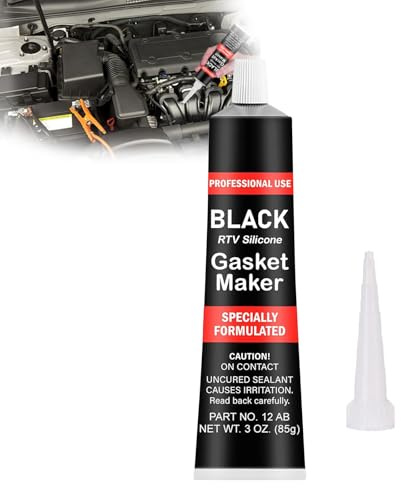 DELAIHUIL Dichtmasse Motor Schwarz,Auspuff Dichtmasse,Dichtmasse Motor,Hochtemperatur Silikon Motordichtmasse,HitzebestäNdiger Kleber,Kfz Dichtmasse,85g Hochtemperatur Silikon Bis +343°C