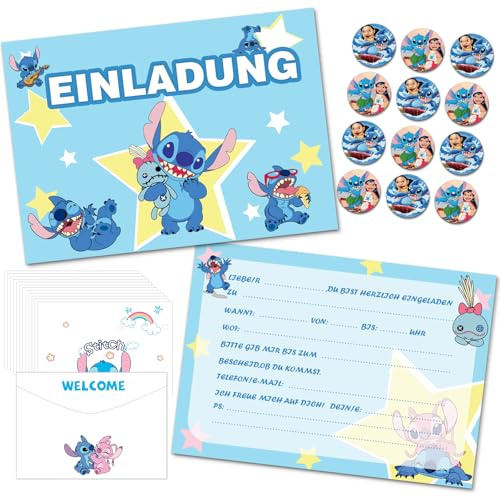 Dekewe 12 Stück Einladungskarten Kindergeburtstag Mädchen Junge, Thematische Party Geburtstag Einladungskarten, Kindergeburtstag Einladungskarten für Feierlichkeiten oder Geburtstagsfeiern