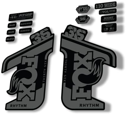 Gabel-Ersatzaufkleber, kompatibel mit Fox 36 2021 Rhythm Serie, Grau (matt)