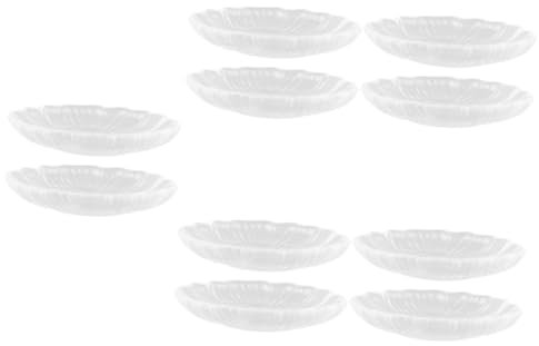 ABOOFAN 10 Piezas Platillo Cuencos Transparentes Plato De Café Redondo Soporte para Bolsitas De Té Platos De Frutas Plato De Café con Forma De Flor Guarniciones Vidrio Reutilizable