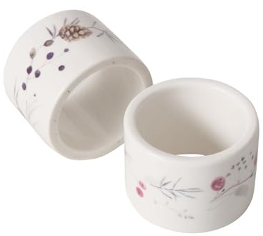 Boltze Home Serviettenringe aus Keramik NORDALA, 2er-Set, Farbe:weiß