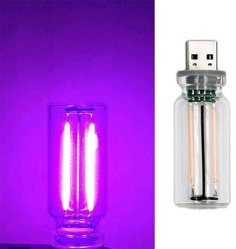Lampe rétro pour voiture des années 90 - Réglage USB LED - Veilleuse automobile - Lampes d'ambiance d'intérieur - Mini ampoule LED pour voiture, chambre à coucher, couloir (violet)