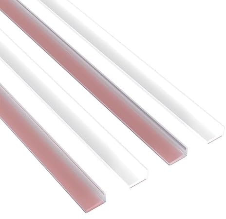 Barriere de Douche 250cm Joint Porte Douche Silicone, Seuil Douche Barrage d'eau Autocollante, Seuil de Douche Barrage D'eau Autocollante, Joint Douche pour Baignoire Coins Évier (Blanc)