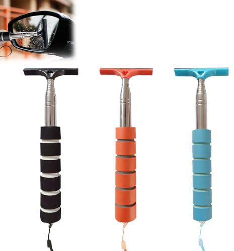Belligern Car Mirror Squeegee 3 PCS Wing Mirror Squeegee, Retractable Side Mirror Squeegee, Portable Mini Car Rearview Mirror Wiper, Wing Mirror Wiper Universal Car Accessories