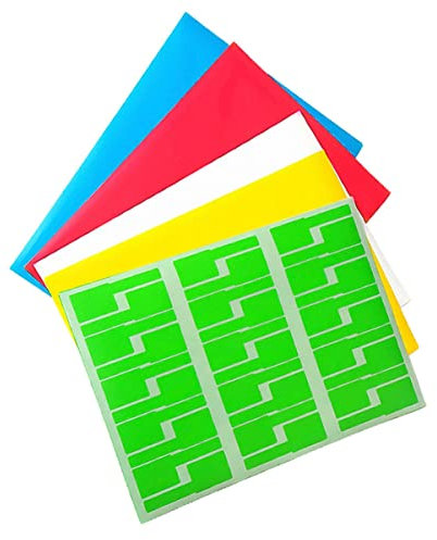 LALAFINA 10piezas Etiquetas Pegatinas Cables Papelería Color Sólido Resistente Autoadhesivo