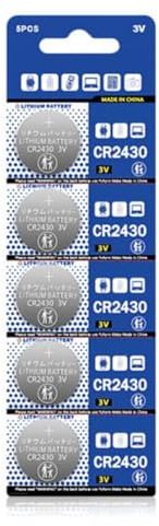 MZRAN Lot de 5 piles bouton au lithium CR2430 CR-2430 DL2430 KL2430 KECR2430 KECR2430 3 V 270 mAh pour télécommandes et jouets flash