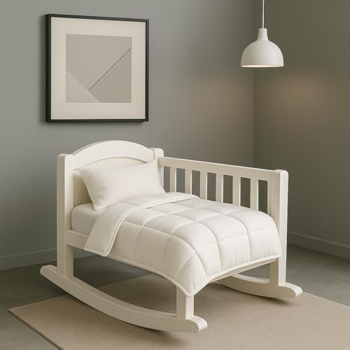 HOMEROKK Couette Bébé 70 X 120 cm Blanche 450GR/M² Microfibre Douce - Qualité supérieure