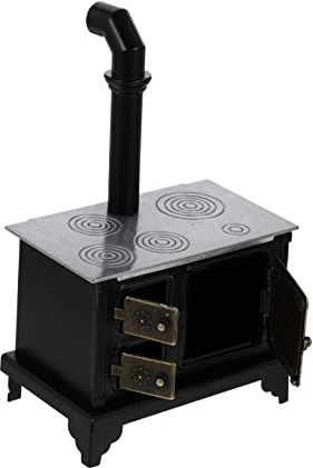 Sopotutu Estufa De Cocina Miniatura De Hierro para Casa De MuñEcas Mueble Decorativo Realista De 6.10X3.93X2.16 Pulgadas para Accesorios Y Mobiliario Mini Casa