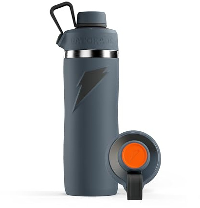 Gatorade 'Overtime' 32oz Stainless Steel Water Bottle, Twist Cap, Grey