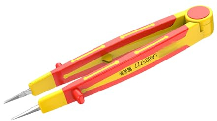 Pinzas aisladas de acero inoxidable para mantenimiento electrónico y operaciones seguras, agarre de objetos grandes en varios entornos, pinzas de laboratorio