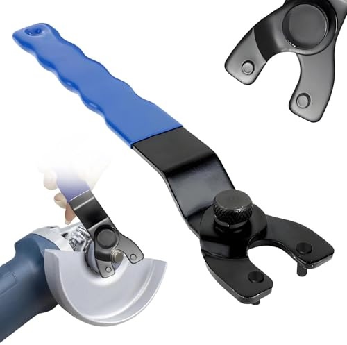 HUILATE Angle Grinder Key Universal Adjustable Grinders Spanner Wrench with Non-Slip Plastic Coated Grip for Angle Grinders(7.48inch)