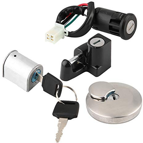 Xiuganpo Kit de Bloqueo Antirrobo para Casco con Tapa de Tanque de con Cerradura de Encendido Apto para Monkey Ape, Material de Alta Calidad, Fácil de Instalar, Mejora la Seguridad y la