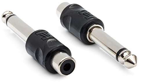 Hosa GPR-101 Adaptors, RCA to 1/4 Inch TS, 2 Pieces